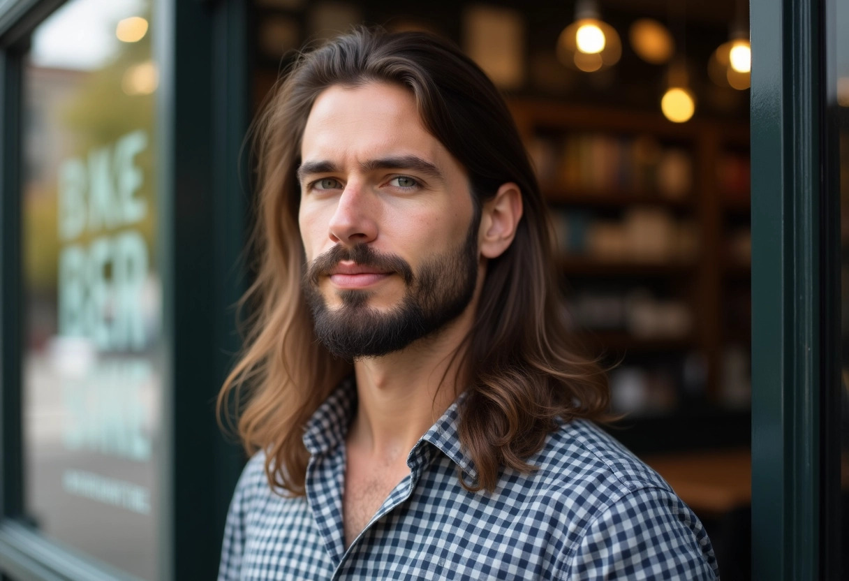 coiffure cheveux longs homme